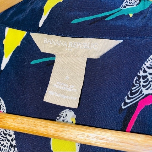 Banana Republic Bird Printed Multicolored Dress Size 2 - Picture 11 of 11